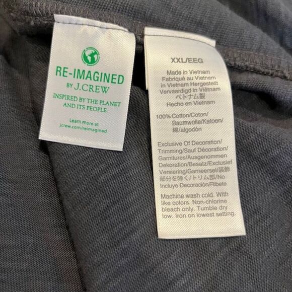 J. Crew Garment Dyed Slub Cotton Polo 100% Cotton Charcoal Men's Size XXL - Picture 7 of 9